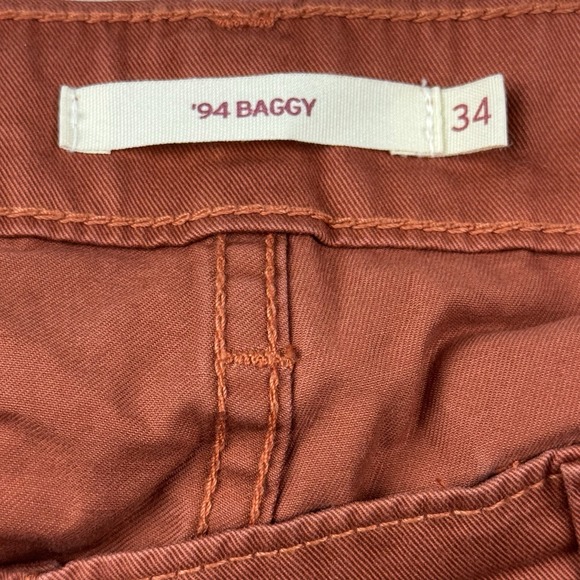 Levi's Women's High Rise Cotton 94 Baggy Jeans Rust Size 34x30 Cargo - Picture 4 of 10